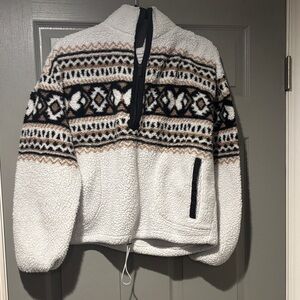 No Boundaries Black and White Fleece Jacket